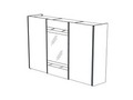 Шкаф-купе 3-дверный, 1 зерк.дверь