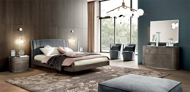 Cпальня Round серебристая береза